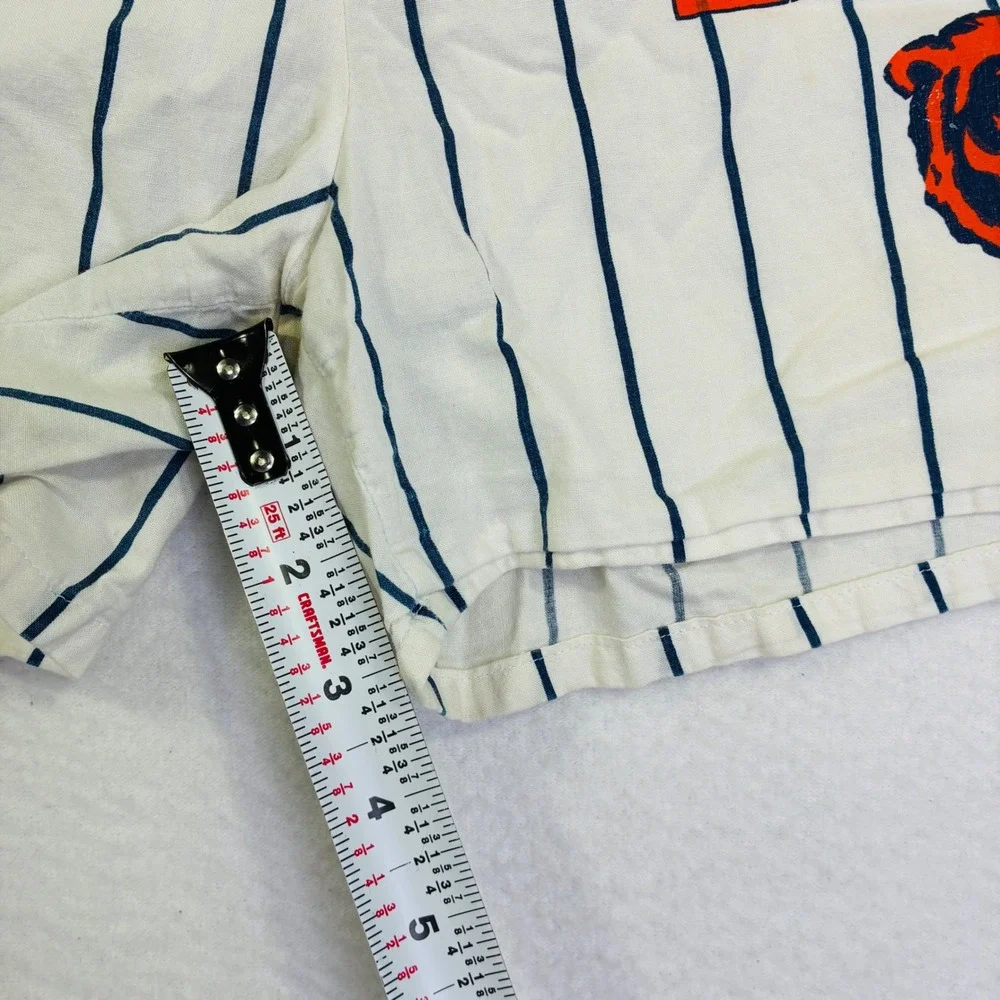 Vintage Chicago Bears Boxers Pinstripe NFL Lounge Shorts Mens Medium White Navy